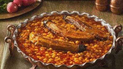 Gheymeh with eggplant &amp; Rice - قیمه بادمجان با برنج