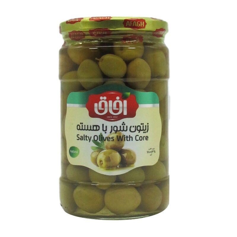 Afagh salty green olives - زیتون شور با هسته