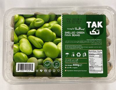 Tak Frozen Fava Bean - Not Peeled - باقلا با پوست