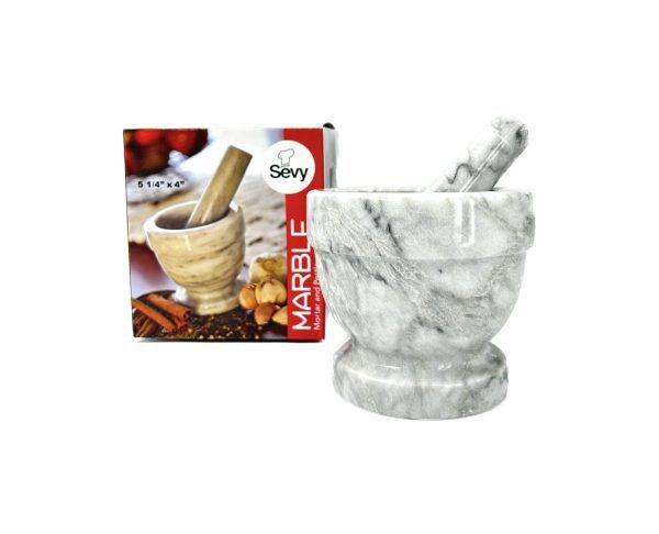 Marble Mortar and Pestle – Sevy – 5 1/4″ x 4″ ( هاون و دسته مر مر سوی )