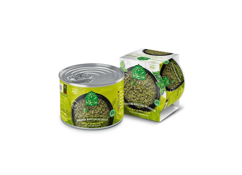Fried Mints &amp; Parsley – Gilani – 460 g ( کنسرو نعناع و جعفری سرخ شده گیلانی )
