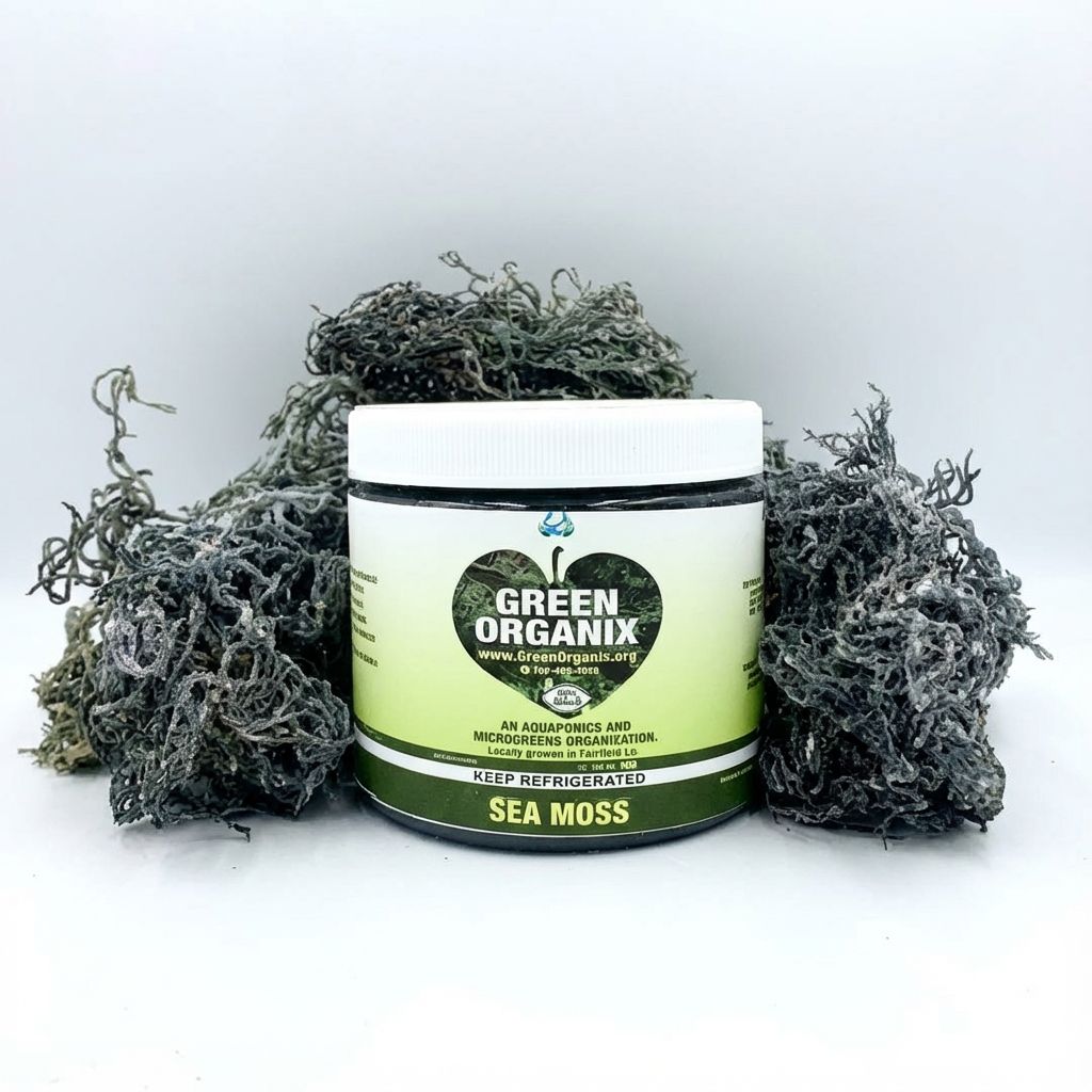 100% Raw Wildcrafted Sea Moss Gel 16 oz - Green
