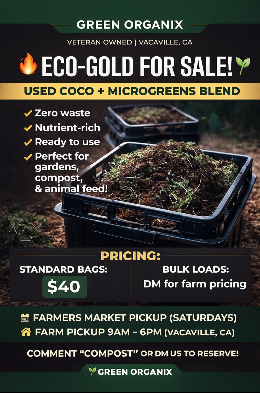 ECO GOLD - GREEN ORGANIX β PREMIUM COCO COIR + MICROGREENS ANIMAL FEED BLEND ECO GOLD - GREEN ORGANIX β PREMIUM COCO COIR + MICROGREENS ANIMAL FEED BLEND