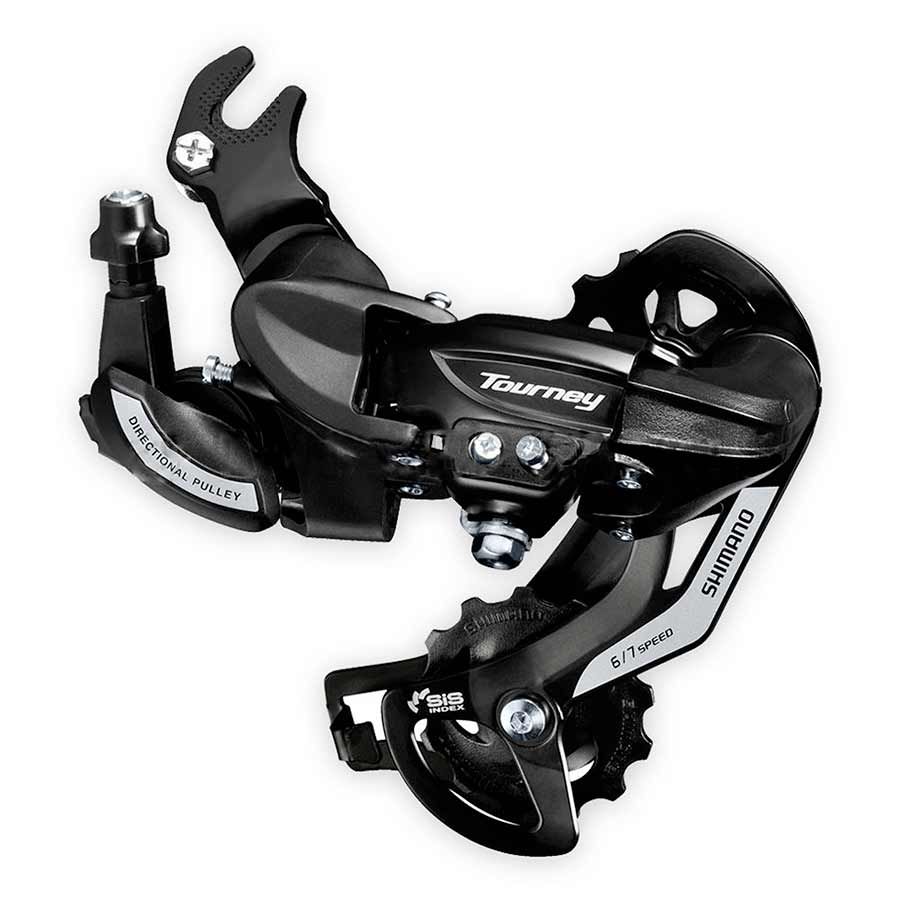 Rear Derailleur - Shimano, 6/7s, Tourney RD-TY500, SGS, Black (w/ Adapter)