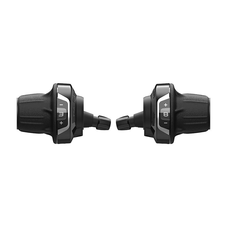 Grip Shift Set - Shimano, 3x8s, Tourney SL-RV400, Black