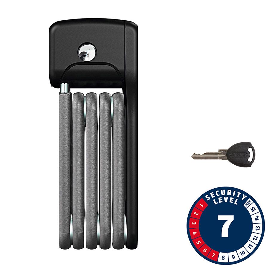 Lock - Abus, Bordo Lite Mini 6055, Folding, Key, 5mm x 60cm, Black