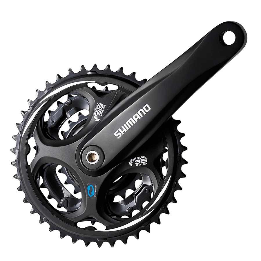Crankset - SQ - Shimano, 7/8s, Altus FC-M311, 170mm, 22/32/42T, Rivetted, Black
