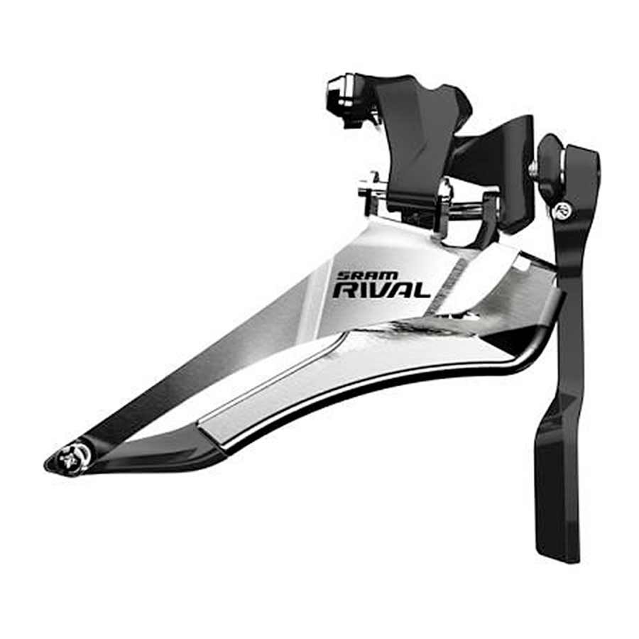 Front Derailleur - SRAM, 2x11s, Rival22, Down Swing, DownPull, Braze-on Clamp, w/ Chain Spotter