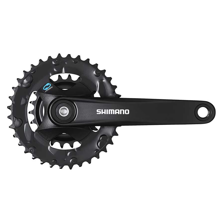 Crankset - SQ - Shimano, 7/8s, FC-M315-2, 22/36T, 170mm, Riveted, Black