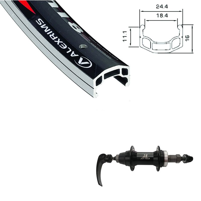 Rear Wheel - 26", Quick Release, Black, DM-18