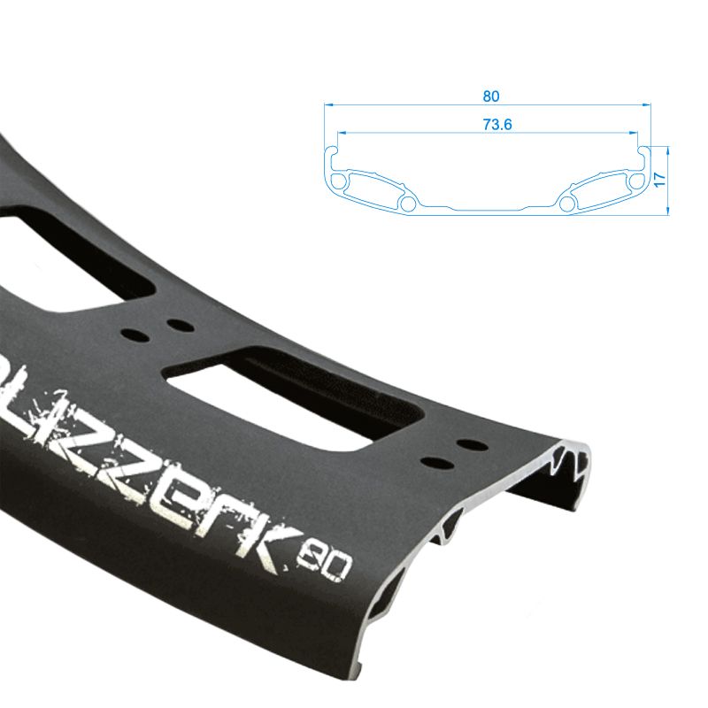 Rim - 26", 32H, Disc, Alexrims Blizzerk 80 [Fatbike]