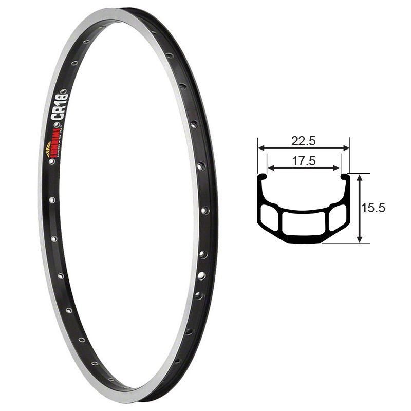 Rim - 700c, 32H, Disc, Double Wall, Black, Sunrims CR-18