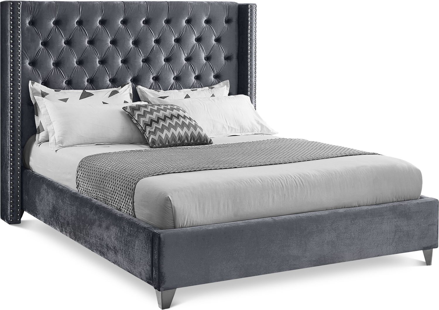 Aiden Velvet Upholstered Bed