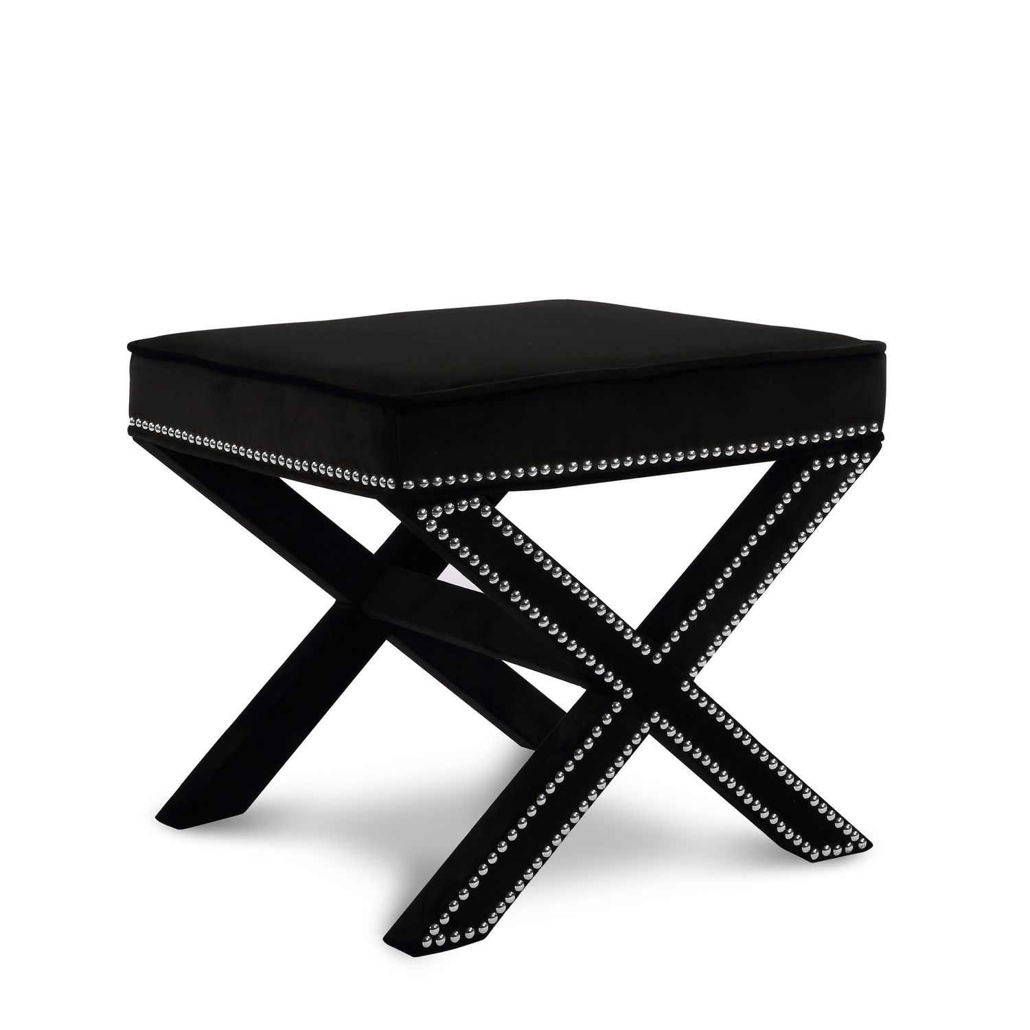 Nixon Velvet Upholstered Stool