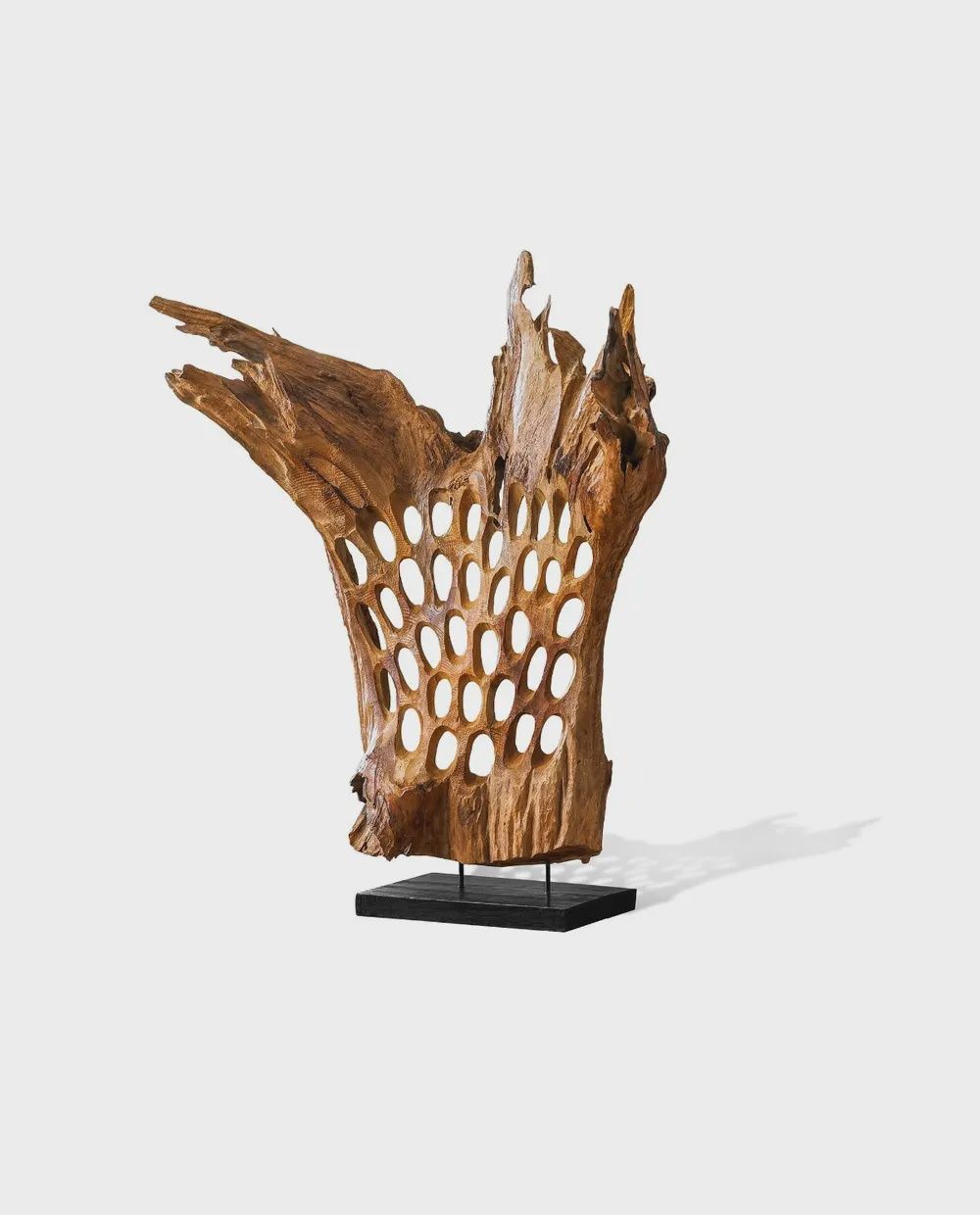Teak Merak Sculpture on Stand