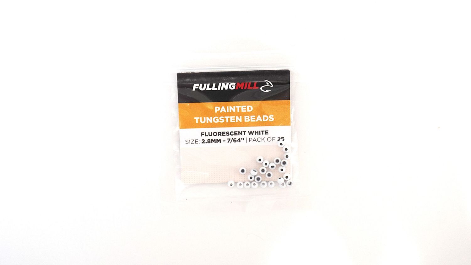 Fulling Mill - Painted Tungsten Beads, Color: Fl White, Size: 2.4mm