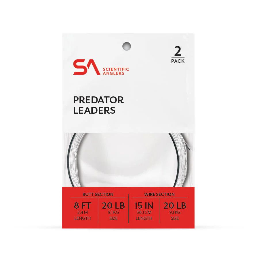 Predator 8' Tapered Wire Leader 2 pack, Color: 20lb