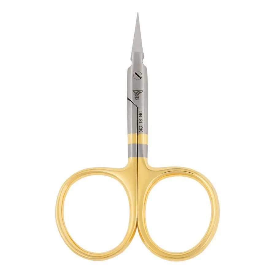 Dr Slick Arrow Scissor, Color: 3.5'', Size: Micro Tip, Gold Loops, Straight