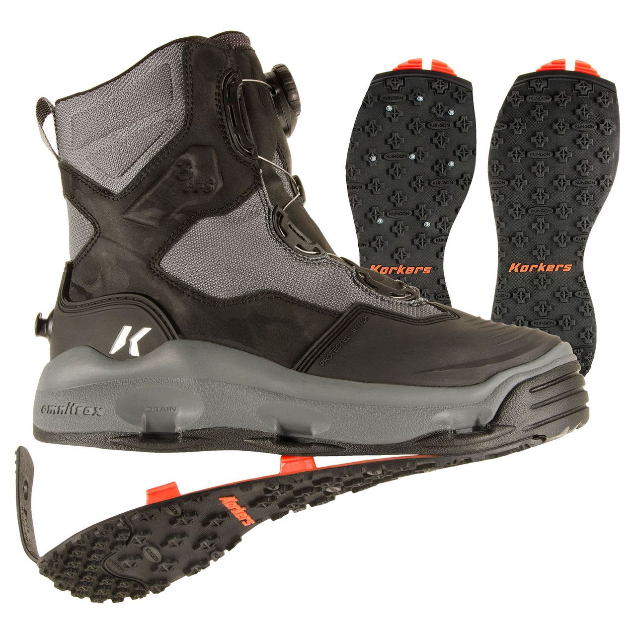 Korker - Mens Darkhorse Fishing Boot, Kling-On and Studded Kling-On