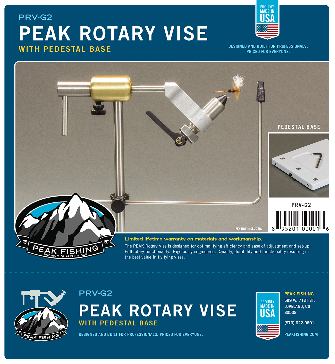 Peak Rotary Vise w/ Pedestal Base hare