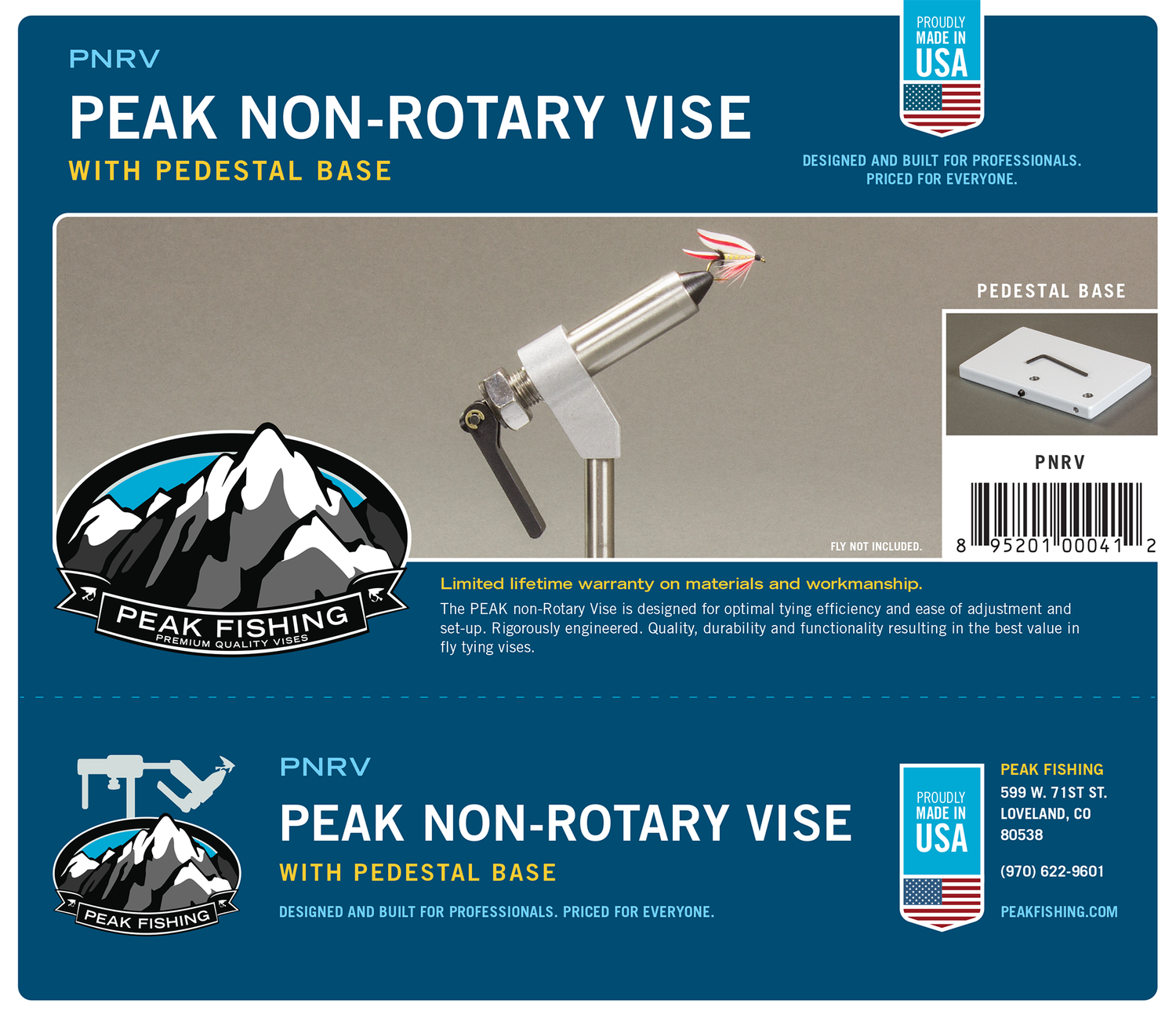 Peak Non-Rotary Vise w/ Pedestal Base