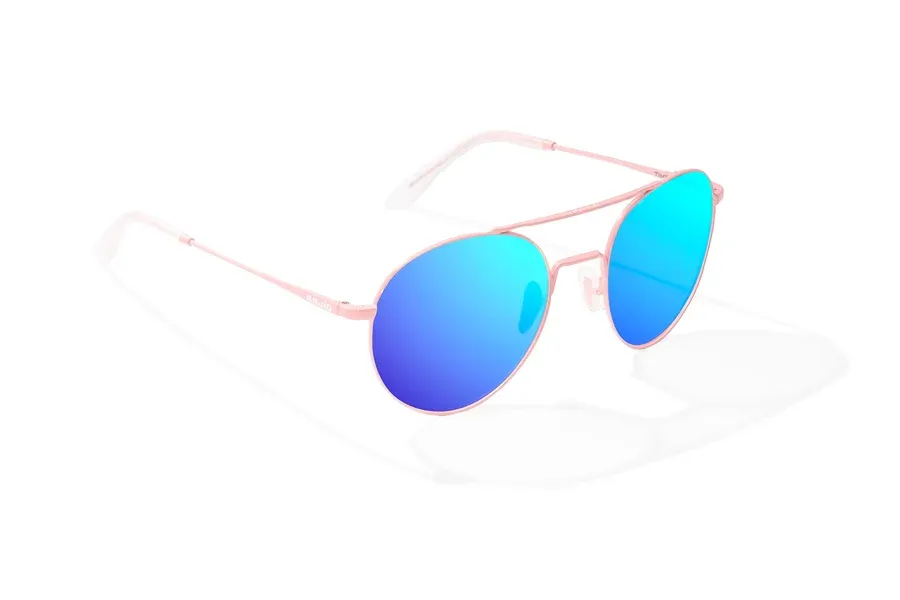 Bajio Tionia, Color: Light Pink Glass Matte/Blue Mirror Poly