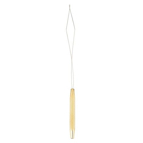 Dr Slick Bobbin Threader, 5.5'', w/ half hitch, gold, brass