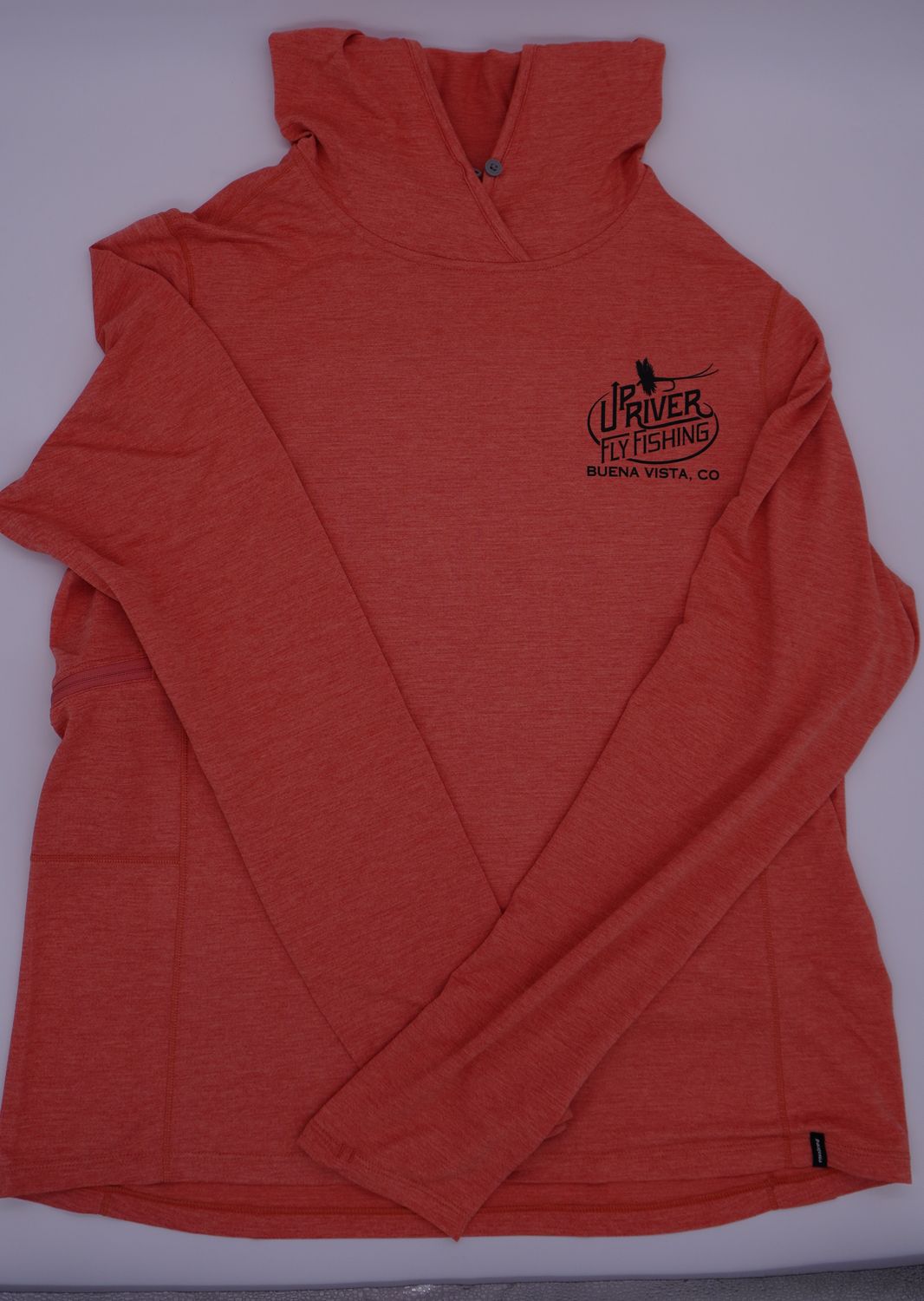 Patagonia - Womens Cap Cool Sun Hoody - Mellow Melon/Peach Sherbet - Upriver Logo