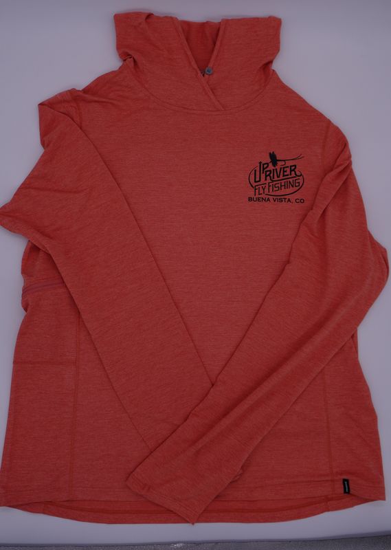Patagonia - Womens Cap Cool Sun Hoody - Mellow Melon/Peach Sherbet - Upriver Logo
