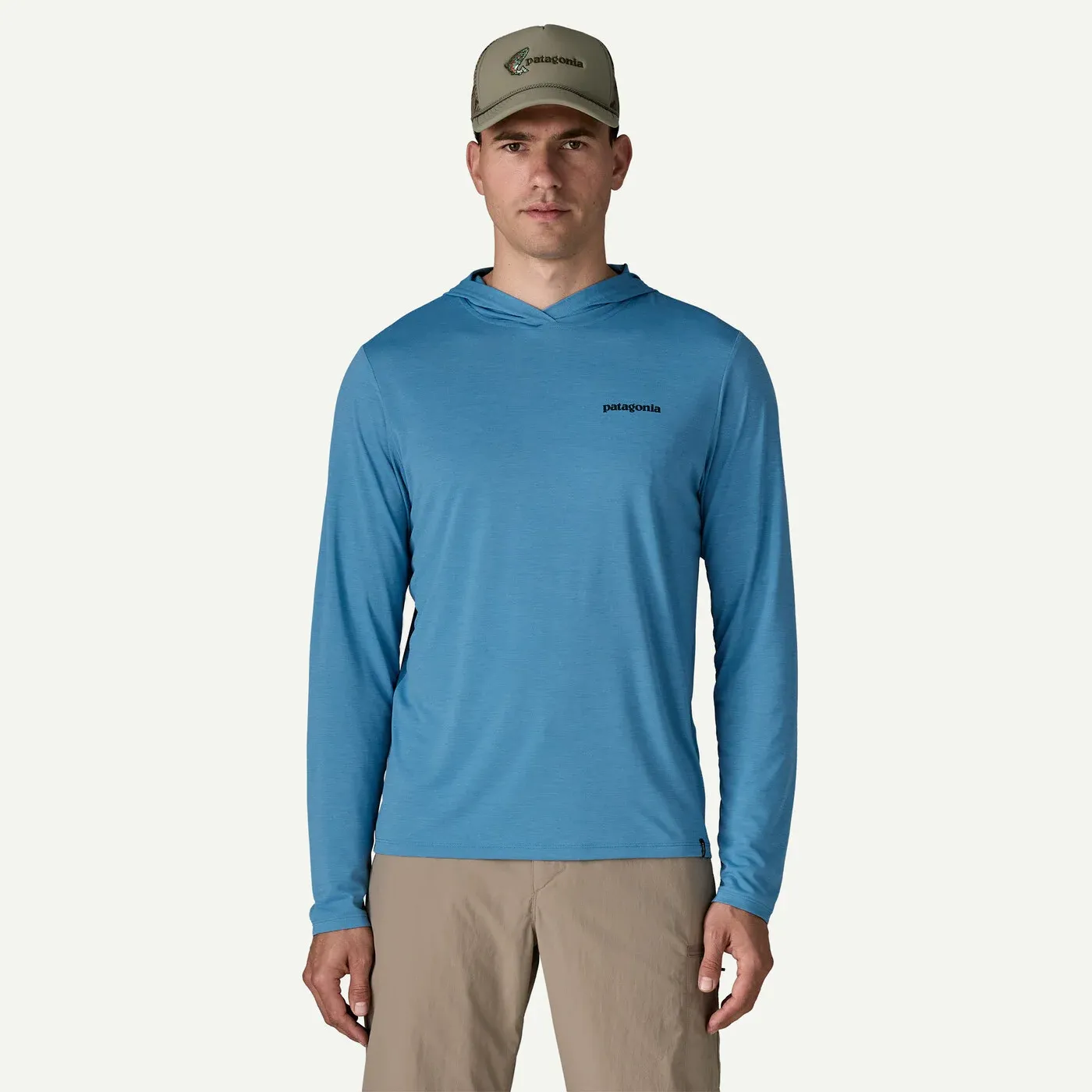 Patagonia - Mens Cap Cool Daily Hoody - Gumtree Green - Casting Logo