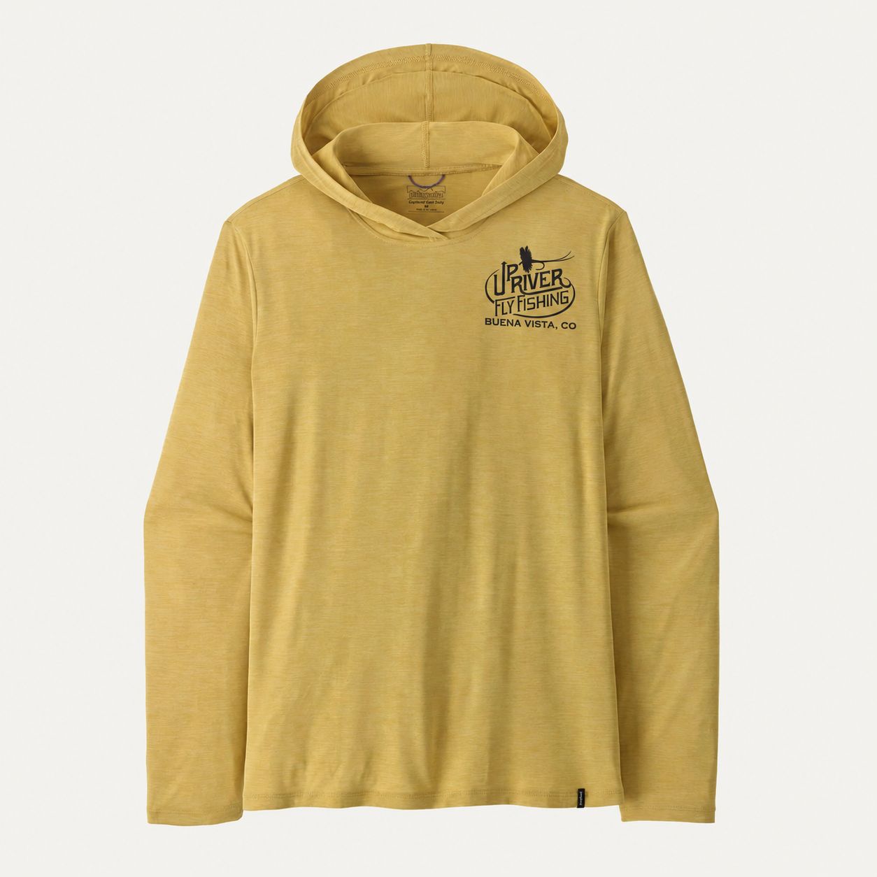 Patagonia - Mens Cap Cool Daily Hoody - Limestone Yellow - Upriver Logo