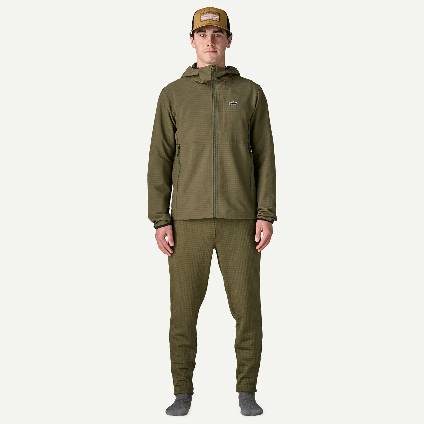 Patagonia - Mens R1 TechFace Fitz Roy Trout Hoody - Basin Green