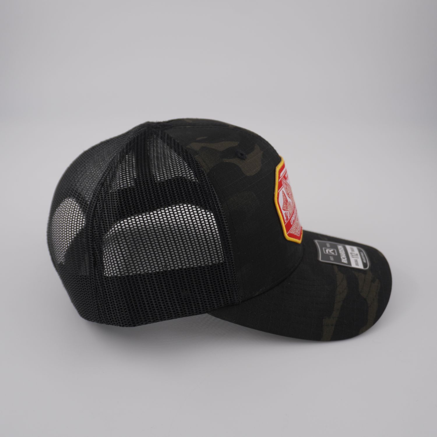 Upriver Hat - Richardson 112PT Split Multicam Black/Black w/ Casey Underwood Patch