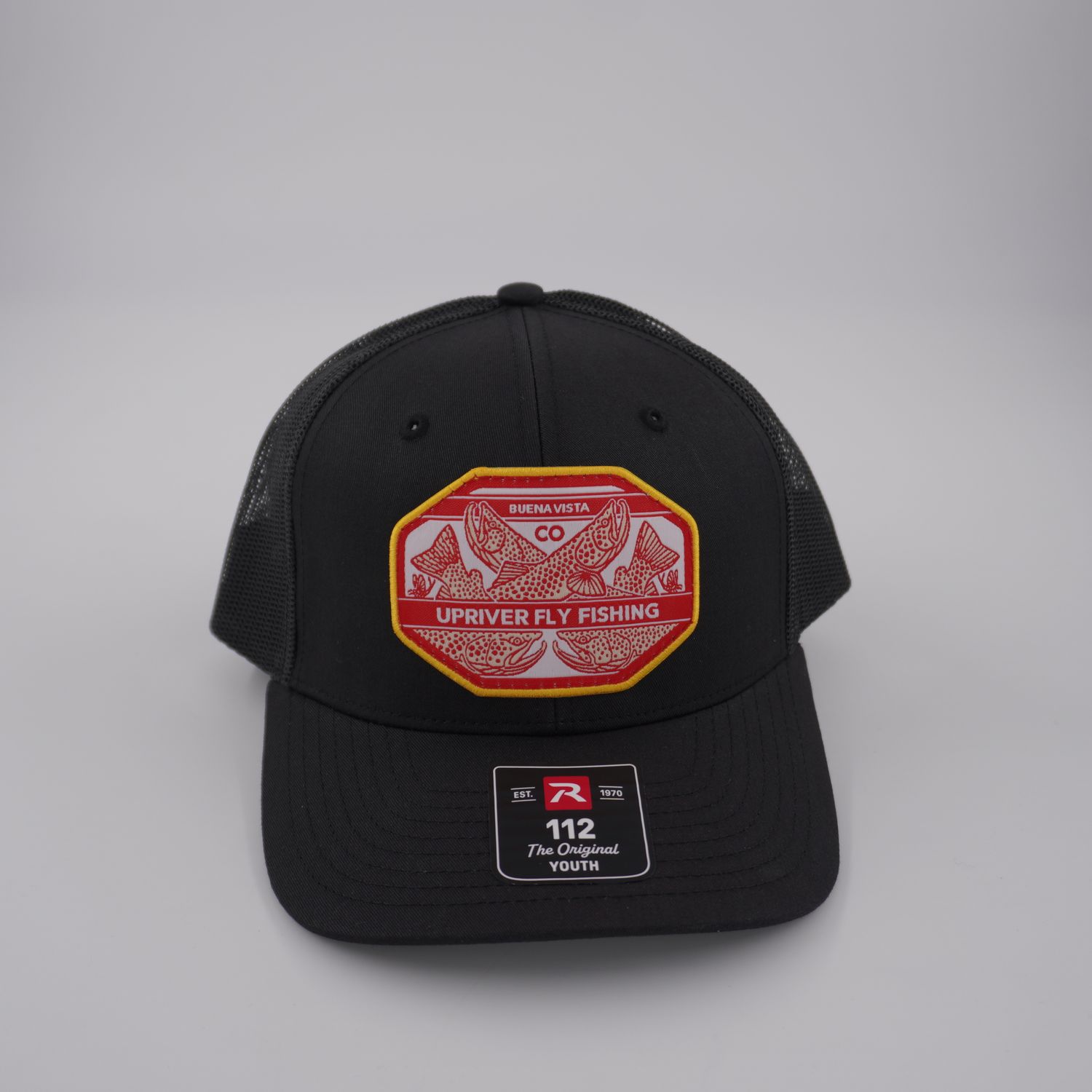 Upriver Youth Hat - Richardson 112 Solid Black w/ Casey Underwood Patch