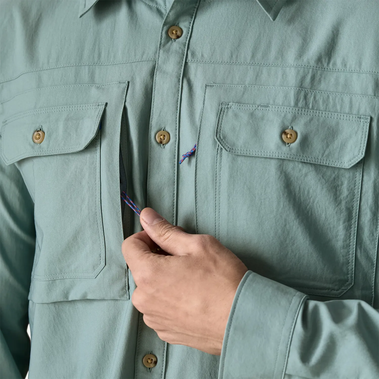 Patagonia - Mens L/S Self Guided Sun Shirt - Blue Sage