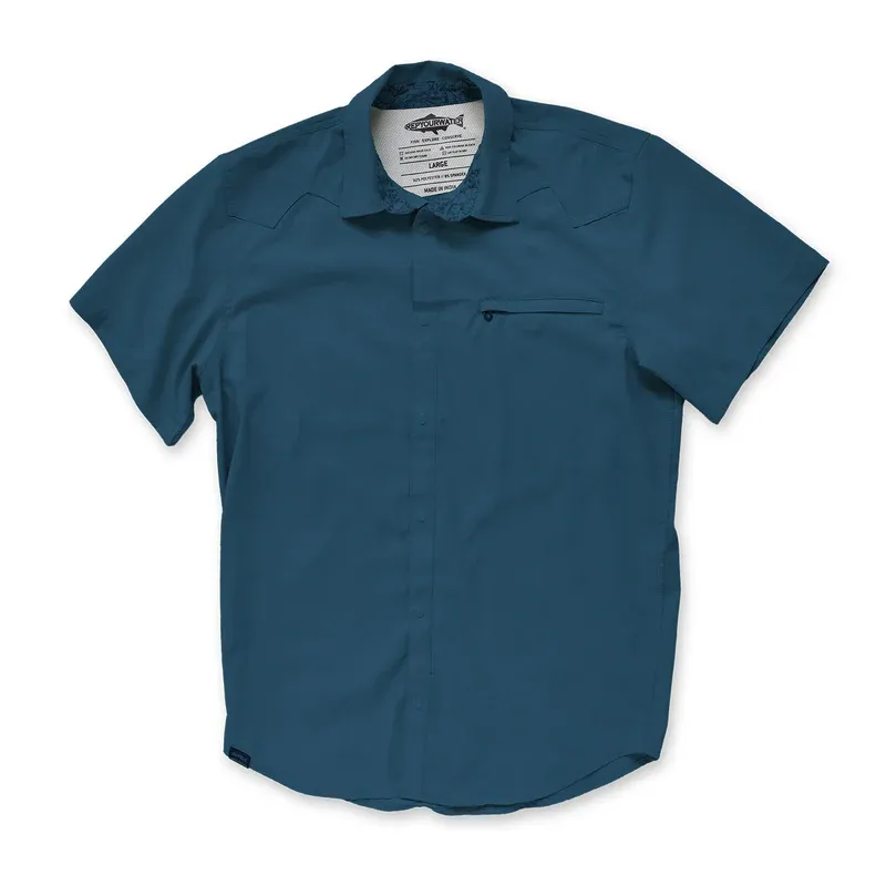 Rep Your Water S/S Button Down - Deschutes - Offshore Blue