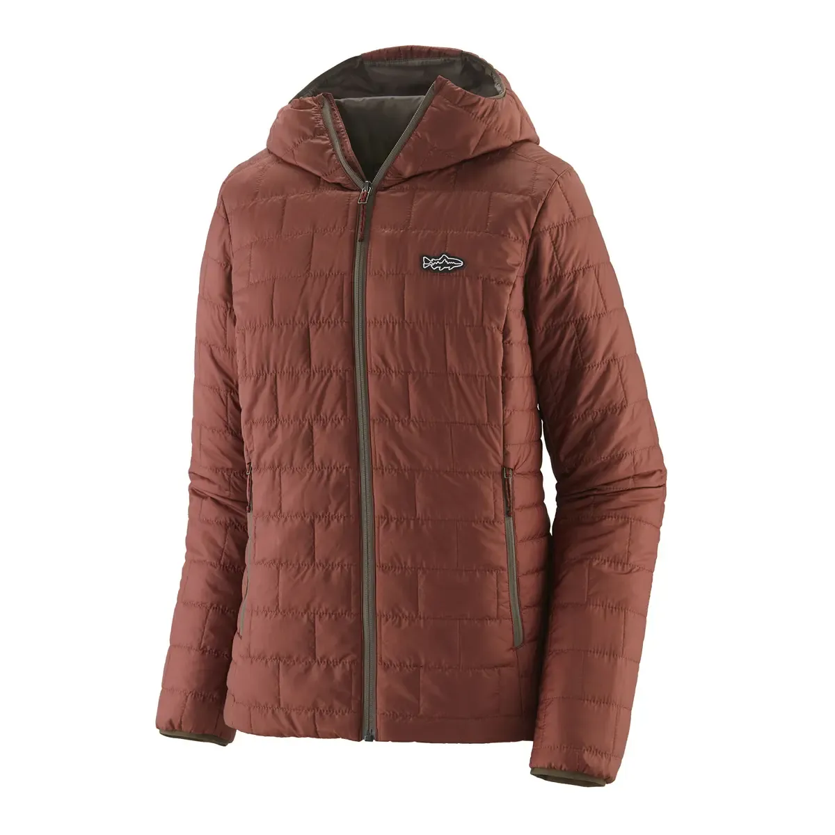 Patagonia - Womens Nano Puff Fitz Roy Trout Hoody - Dried Vanilla