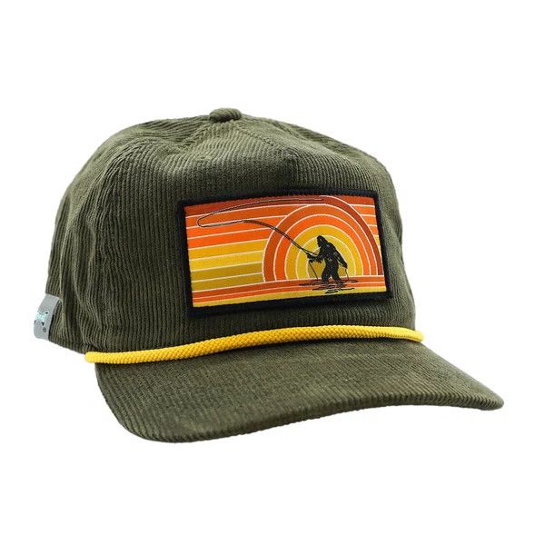 Rep Your Water Hat Sunset Squatch Corduroy 5 panel unstructured