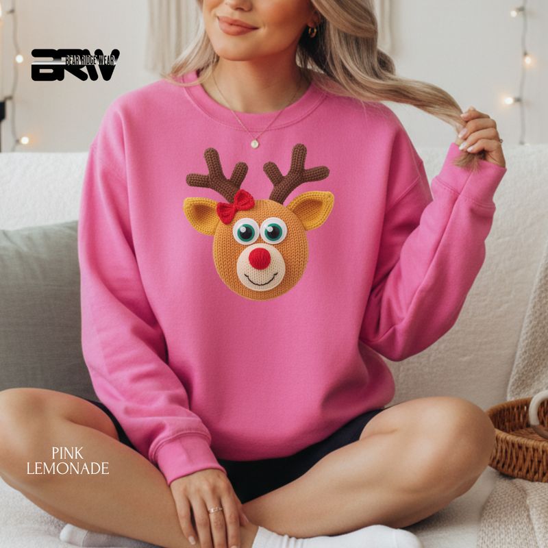 &#39;Reindeer Yarn1&#39; Christmas Crewneck Sweatshirt