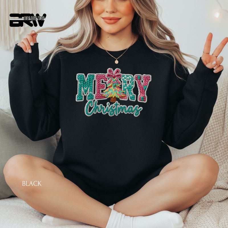 &#39;Merry Christmas Yarn&#39; Christmas Crewneck Sweatshirt