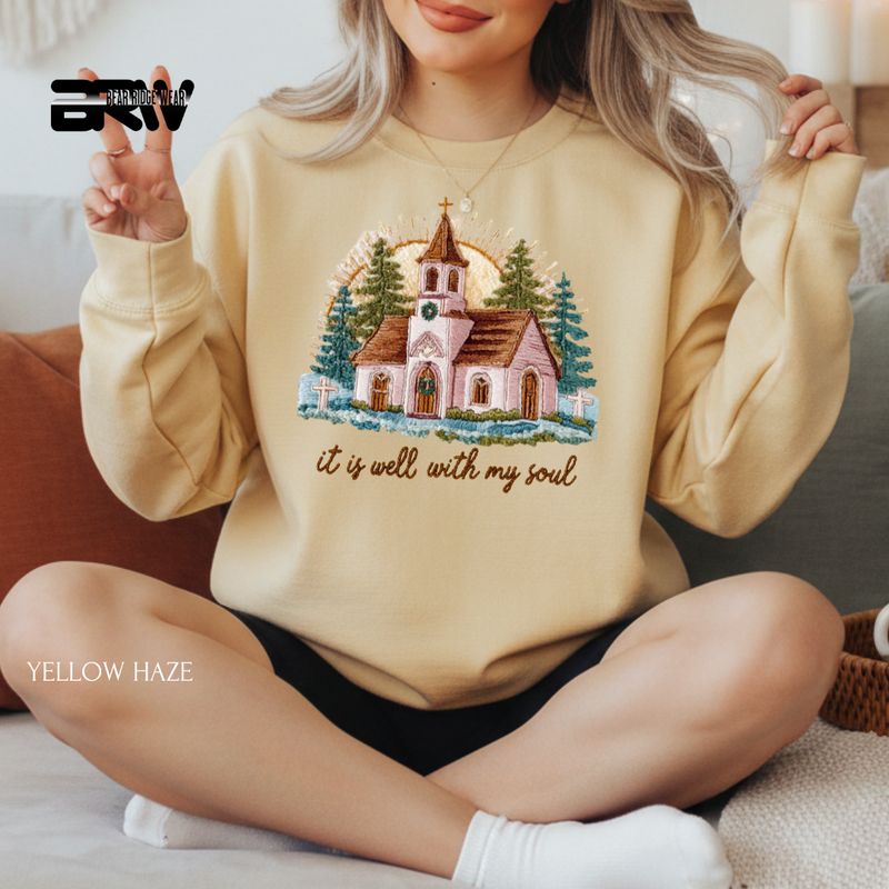 &#39;It is well with my soul yarn&#39; Christmas Crewneck Sweatshirt
