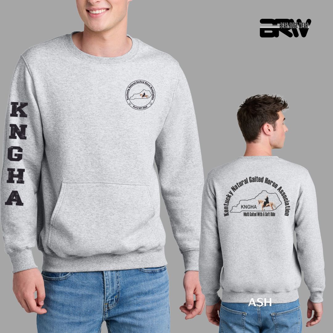 KNGHA Kangaroo Pocket Crewneck Black, Color: Ash, Size: S