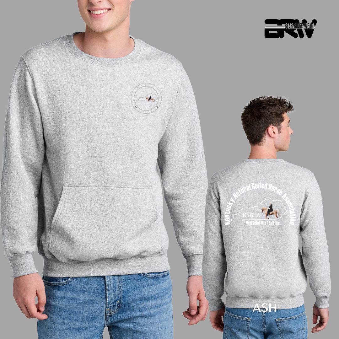 KNGHA Kangaroo Pocket Crewneck White, Color: Ash, Size: S