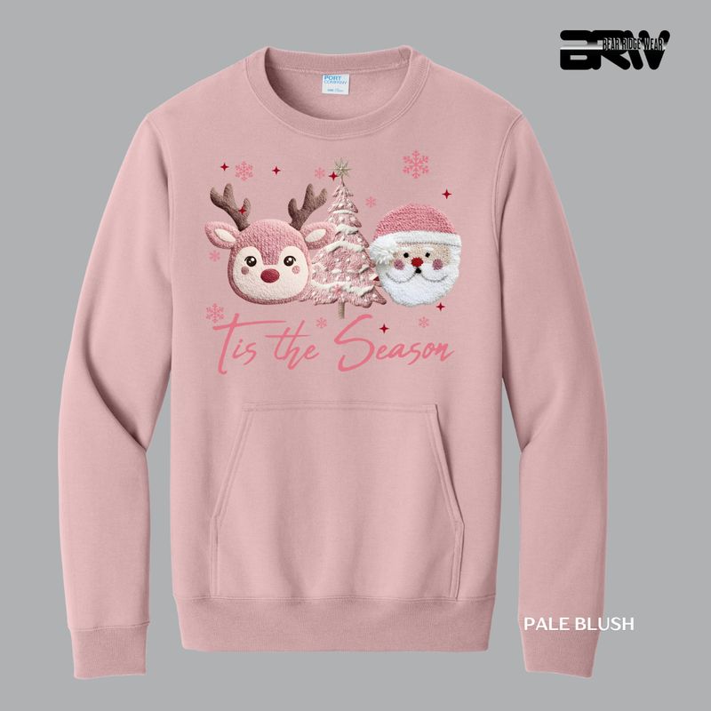 Tis the season yarn1&#39; Kangaroo Pocket Christmas Crewneck