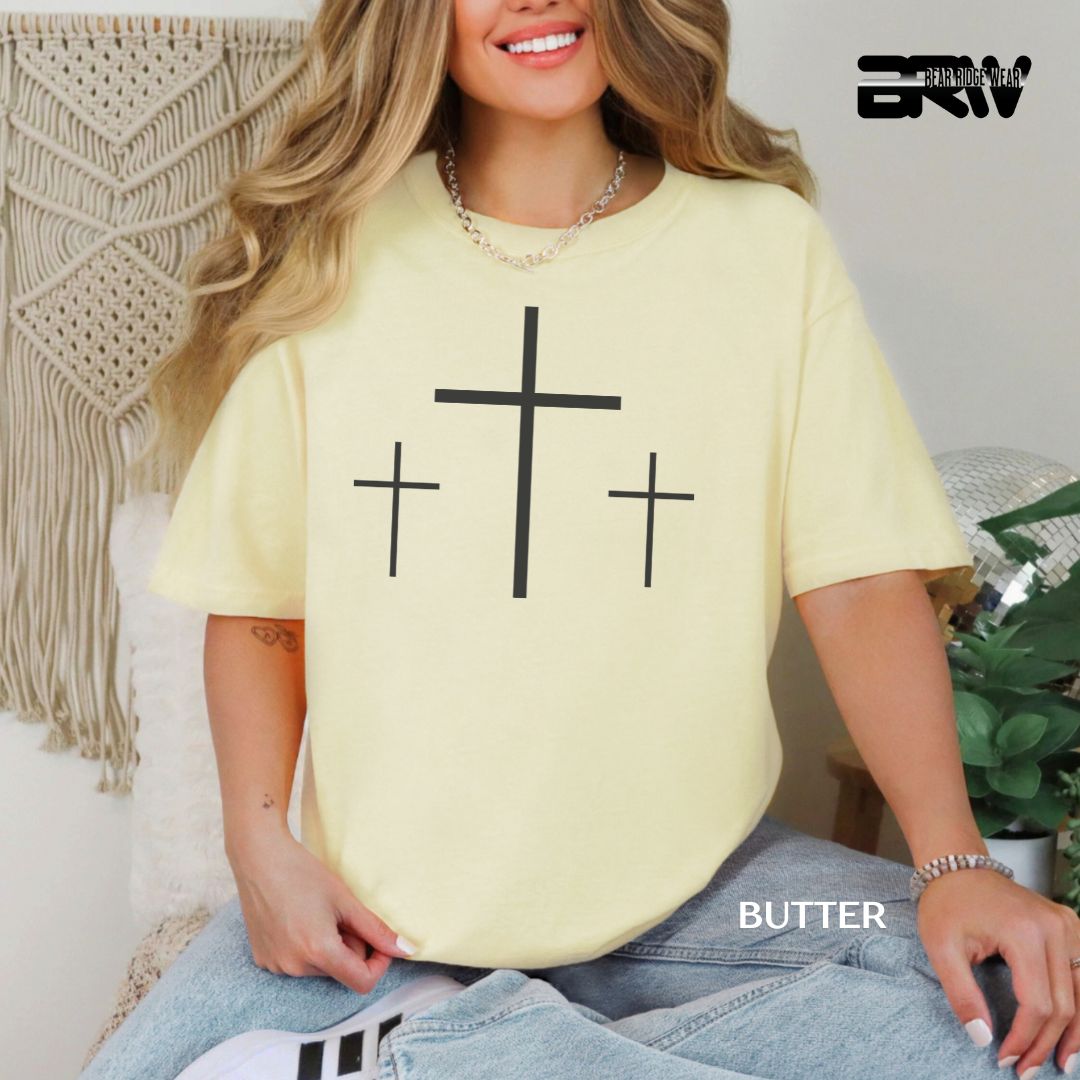 'Crosses-3-Black' Faith Tee