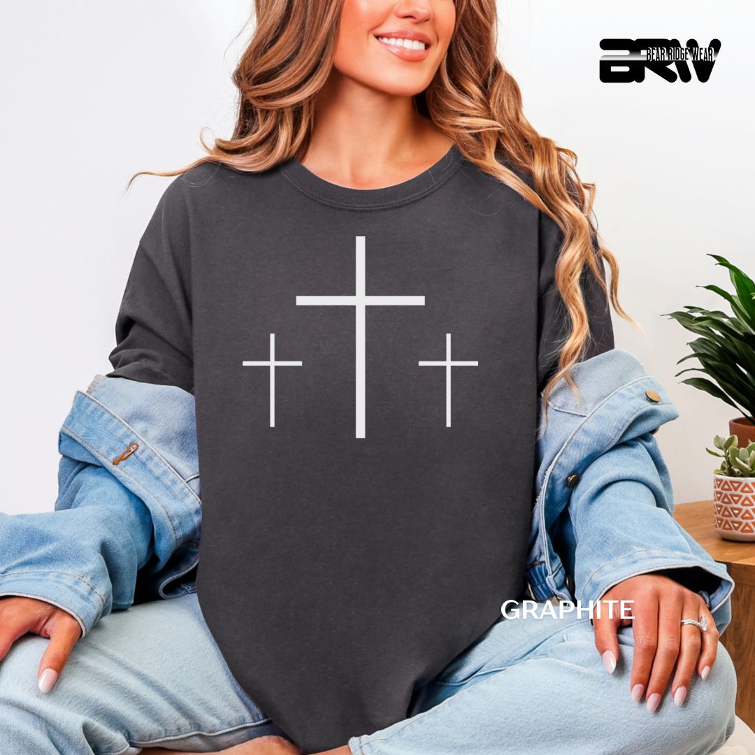 'Crosses-3-White' Faith Tee