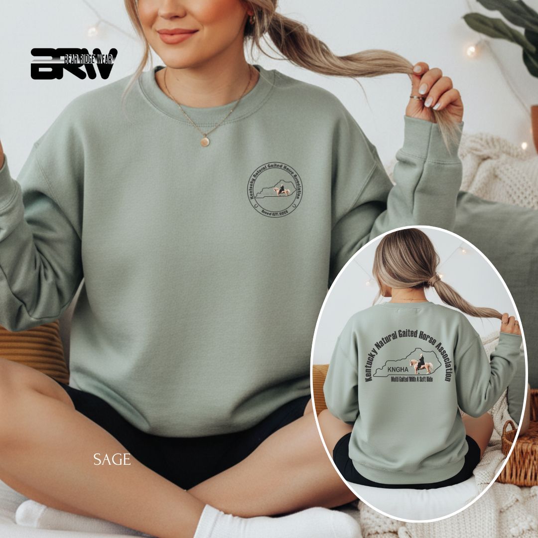 KNGHA Sweatshirt (black font), Color: sage, Size: 2xl
