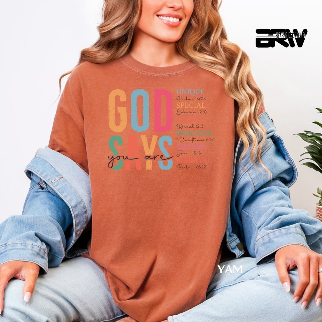 'God Says You Are' Colors Faith Tee, Color: Yam, Size: 2XL