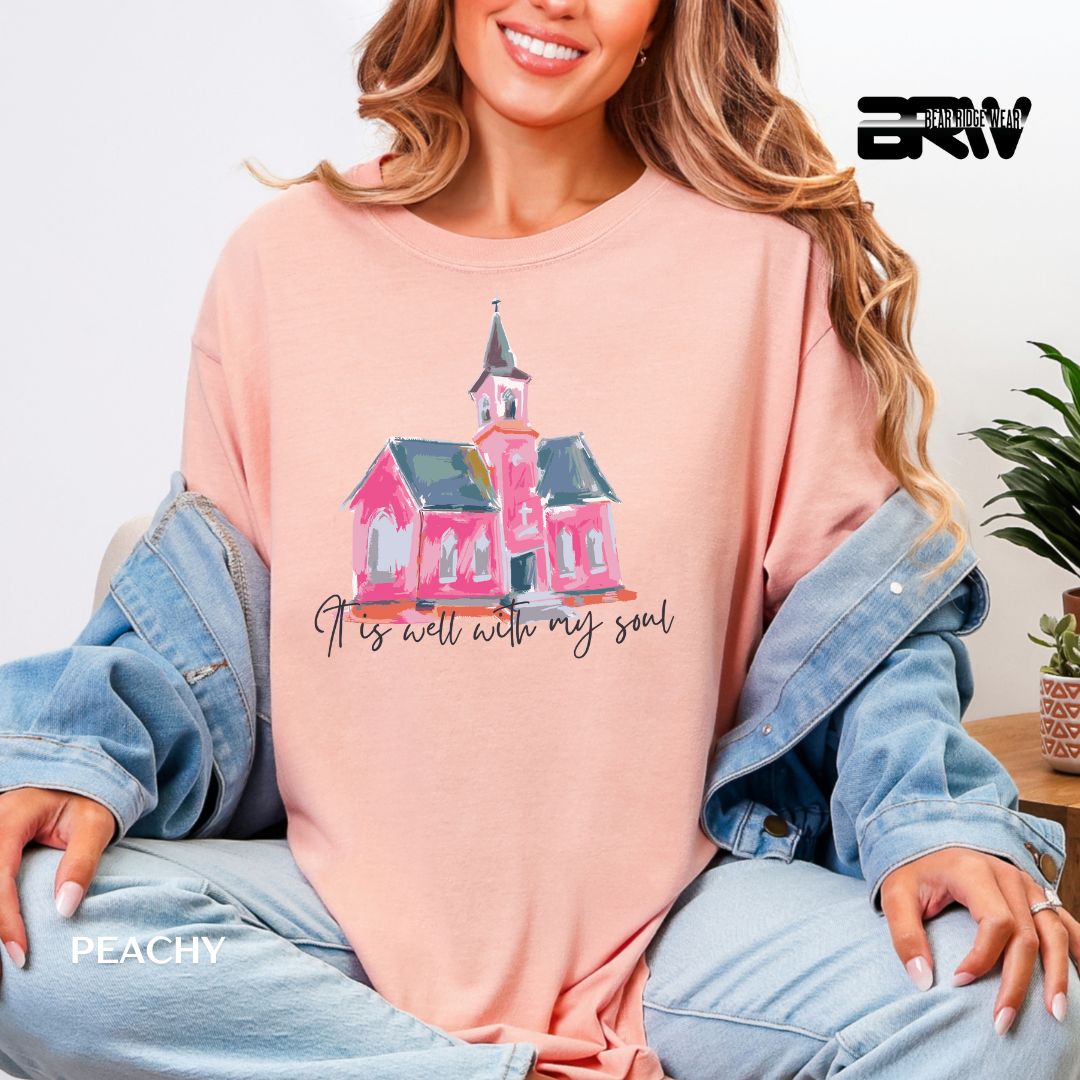 'It Is Well With My Soul-Black' Faith Tee