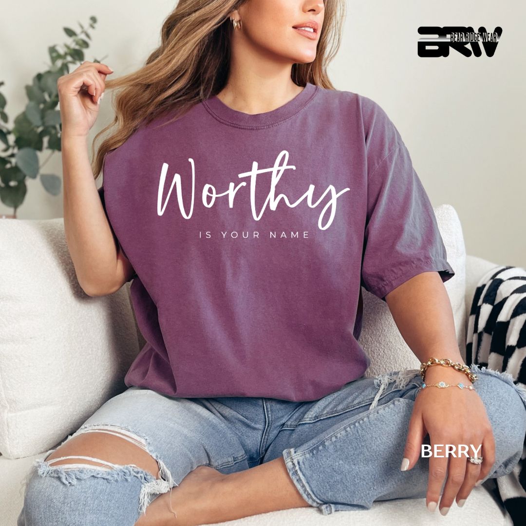 'Worthy-White' Faith Tee